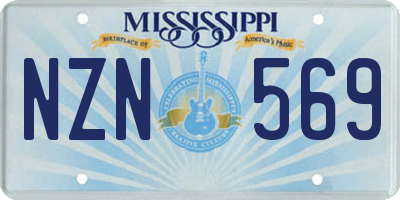 MS license plate NZN569