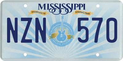 MS license plate NZN570
