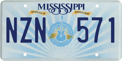 MS license plate NZN571