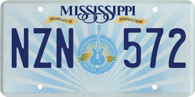 MS license plate NZN572