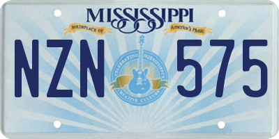 MS license plate NZN575