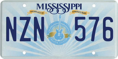 MS license plate NZN576