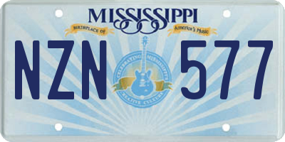 MS license plate NZN577