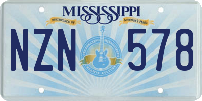 MS license plate NZN578