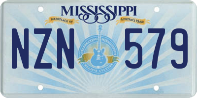 MS license plate NZN579