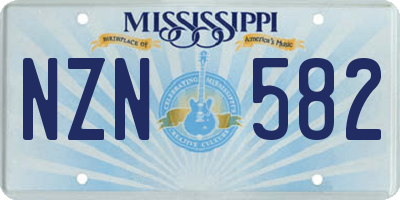 MS license plate NZN582