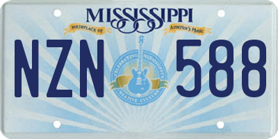 MS license plate NZN588