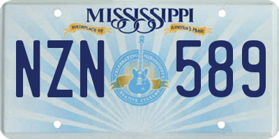 MS license plate NZN589