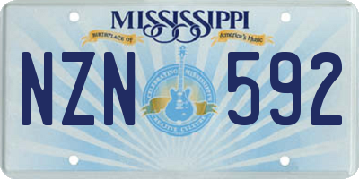 MS license plate NZN592