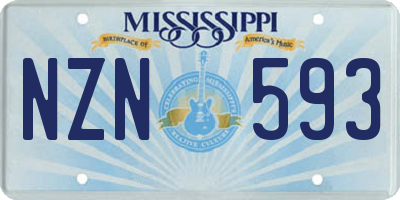 MS license plate NZN593