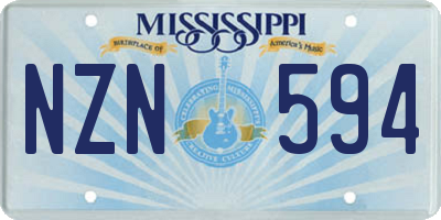 MS license plate NZN594