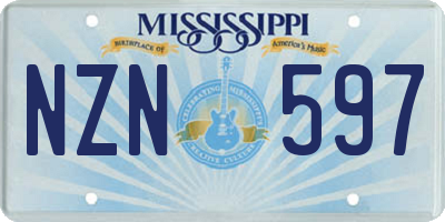 MS license plate NZN597