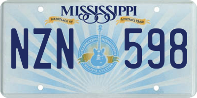MS license plate NZN598