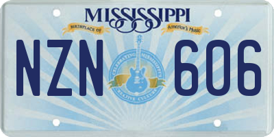 MS license plate NZN606