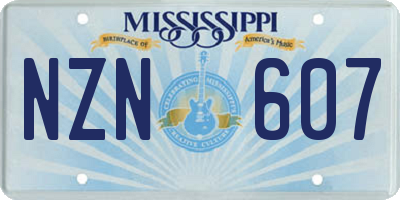 MS license plate NZN607