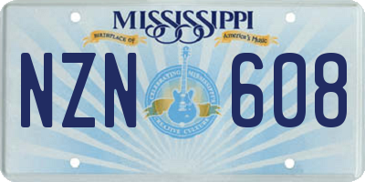 MS license plate NZN608