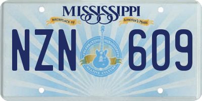 MS license plate NZN609