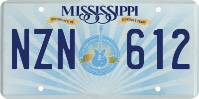 MS license plate NZN612
