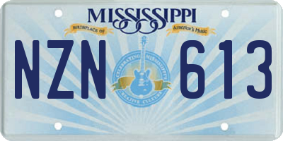 MS license plate NZN613