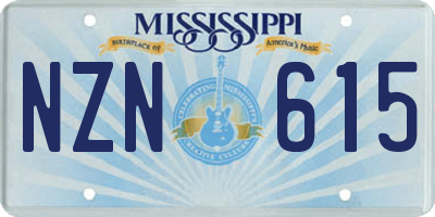 MS license plate NZN615
