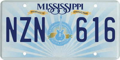 MS license plate NZN616