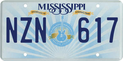 MS license plate NZN617