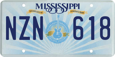 MS license plate NZN618