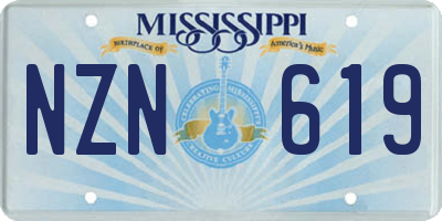 MS license plate NZN619