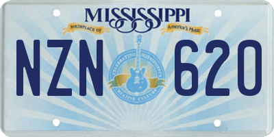 MS license plate NZN620