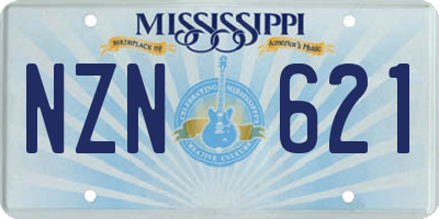 MS license plate NZN621