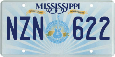 MS license plate NZN622