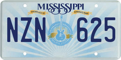 MS license plate NZN625