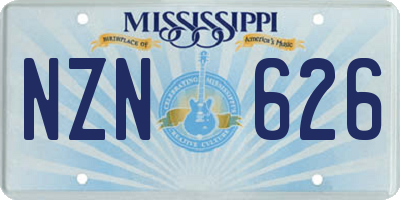 MS license plate NZN626