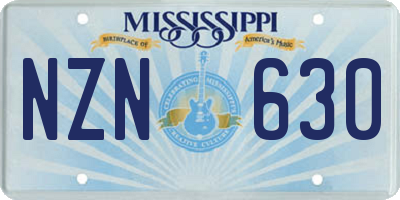 MS license plate NZN630