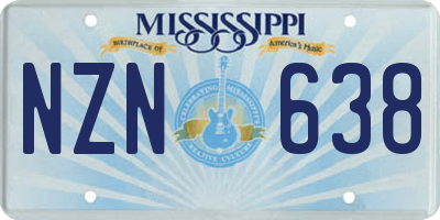 MS license plate NZN638