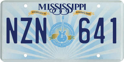 MS license plate NZN641