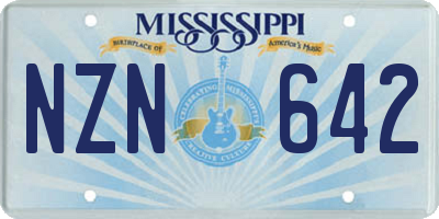 MS license plate NZN642