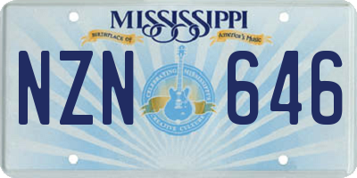 MS license plate NZN646