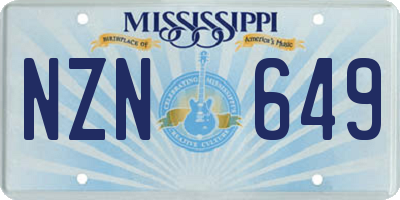 MS license plate NZN649