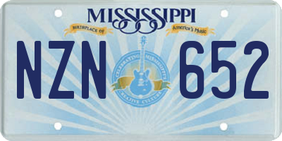 MS license plate NZN652