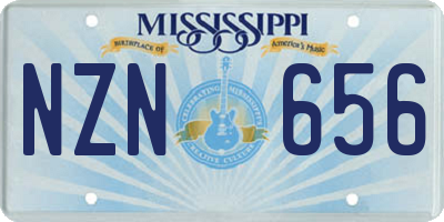 MS license plate NZN656