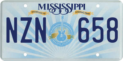MS license plate NZN658