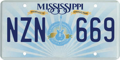 MS license plate NZN669