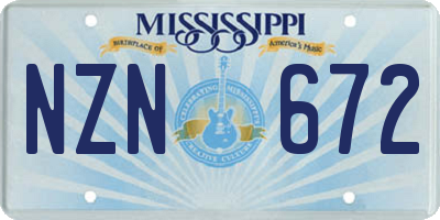 MS license plate NZN672