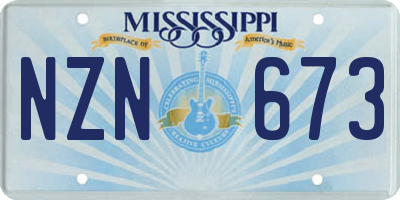 MS license plate NZN673