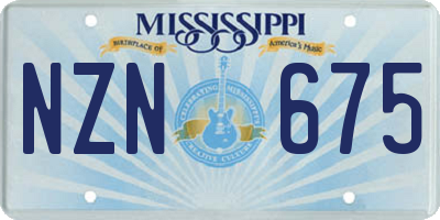 MS license plate NZN675