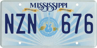 MS license plate NZN676