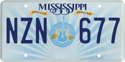 MS license plate NZN677