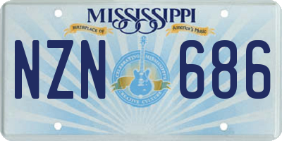 MS license plate NZN686