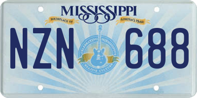 MS license plate NZN688